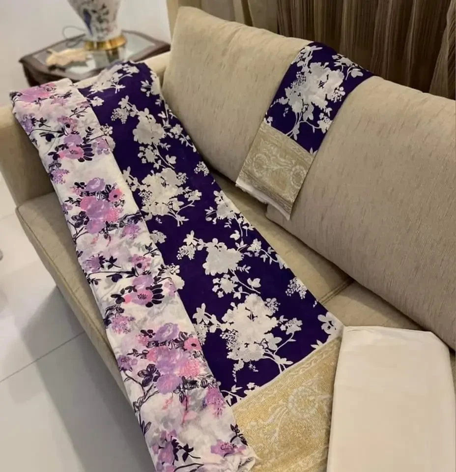 PURE KHADDI COTTON SCREEN PRINT 3PIC ID  2641