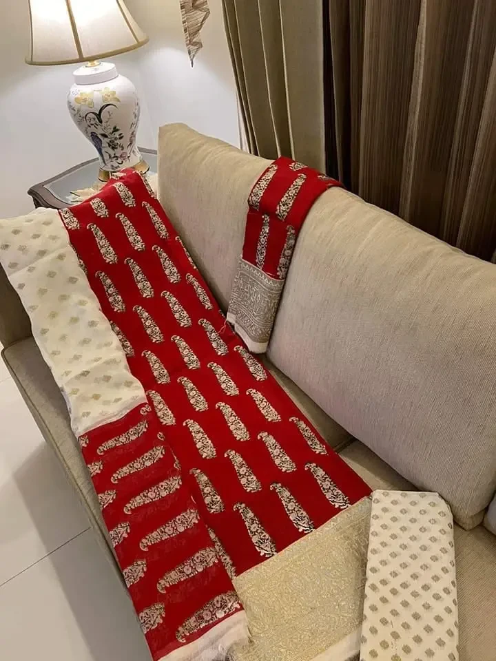 PURE KHADDI COTTON SCREEN PRINT 3PIC ID 2674