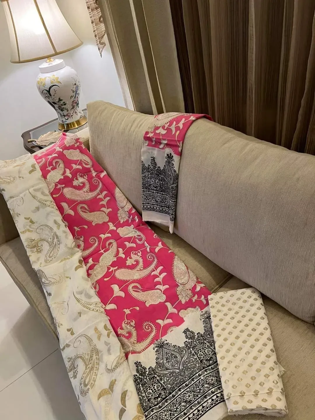 PURE KHADDI COTTON SCREEN PRINT 3PIC ID 2658