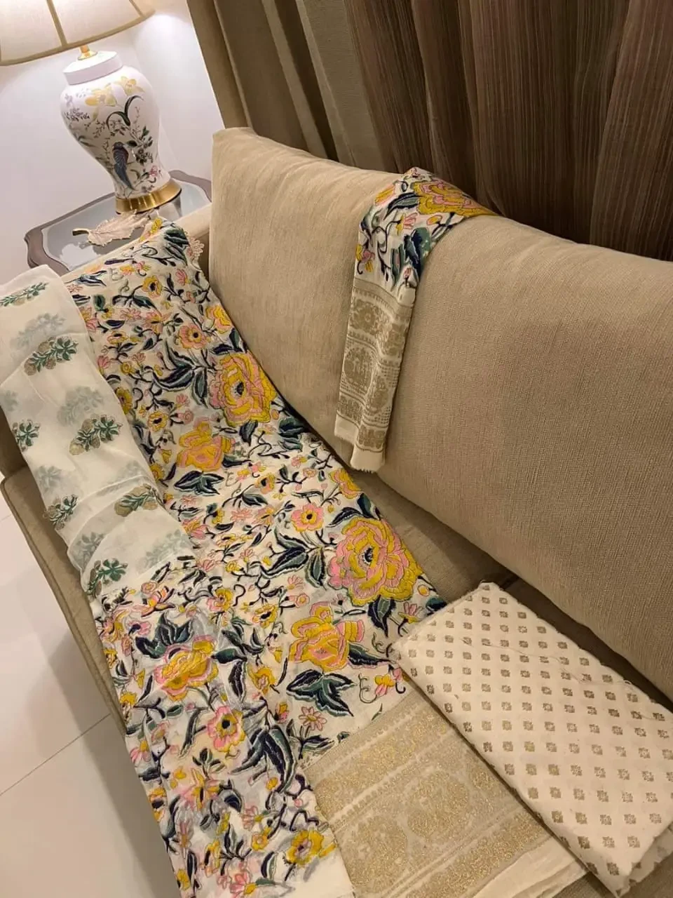 PURE KHADDI COTTON SCREEN PRINT 3PIC ID 2682