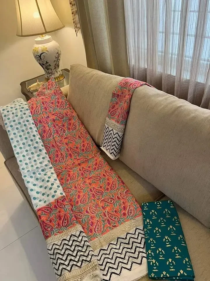 PURE KHADDI COTTON SCREEN PRINT 3PIC ID 2705