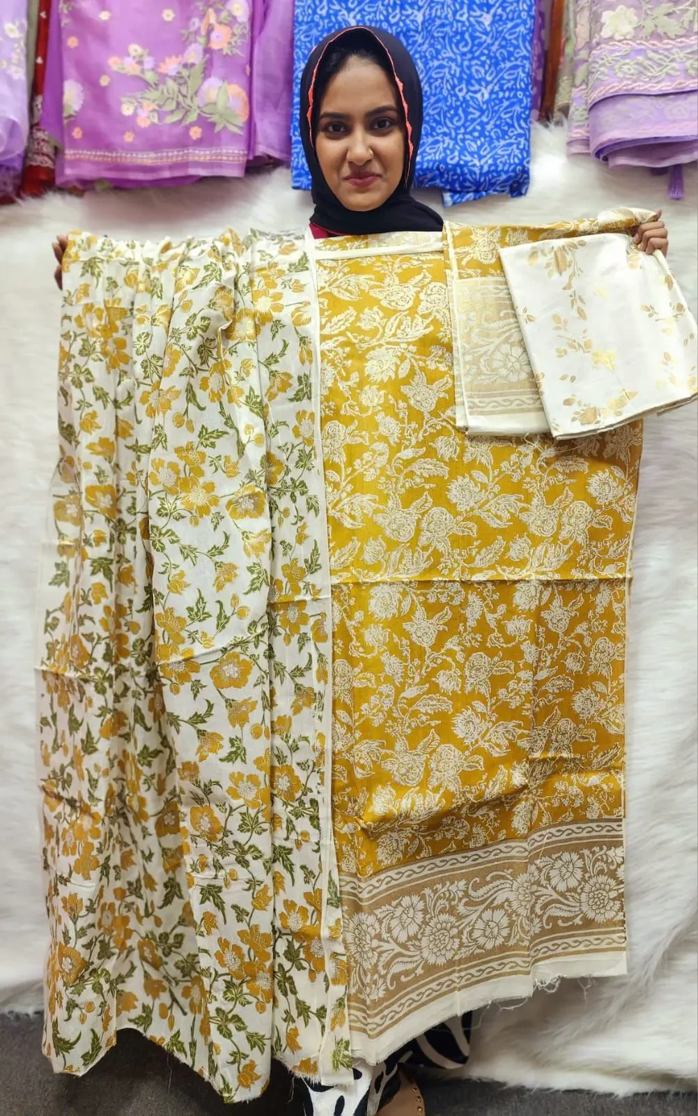 PURE KHADDI COTTON SCREEN PRINT 3PIC ID 2727