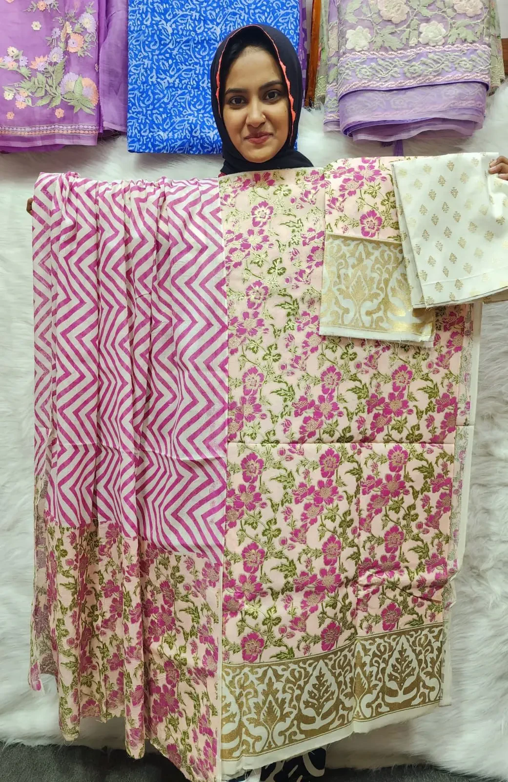 PURE KHADDI COTTON SCREEN PRINT 3PIC ID 2721