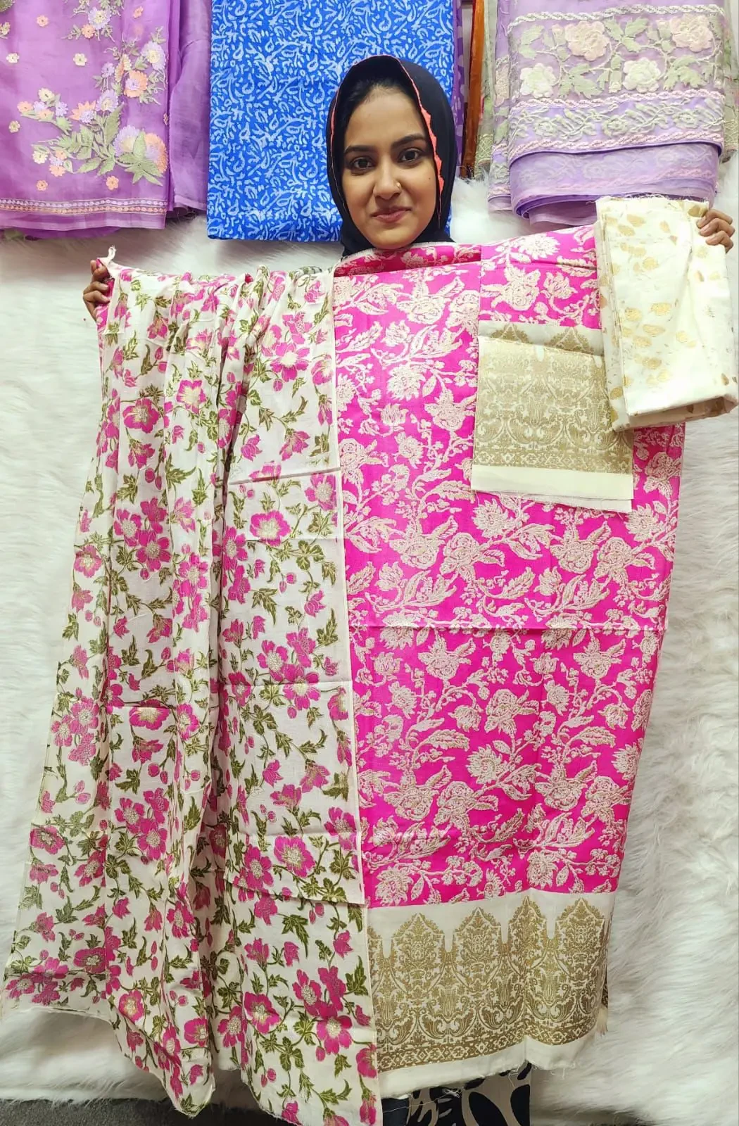 PURE KHADDI COTTON SCREEN PRINT 3PIC ID 2719