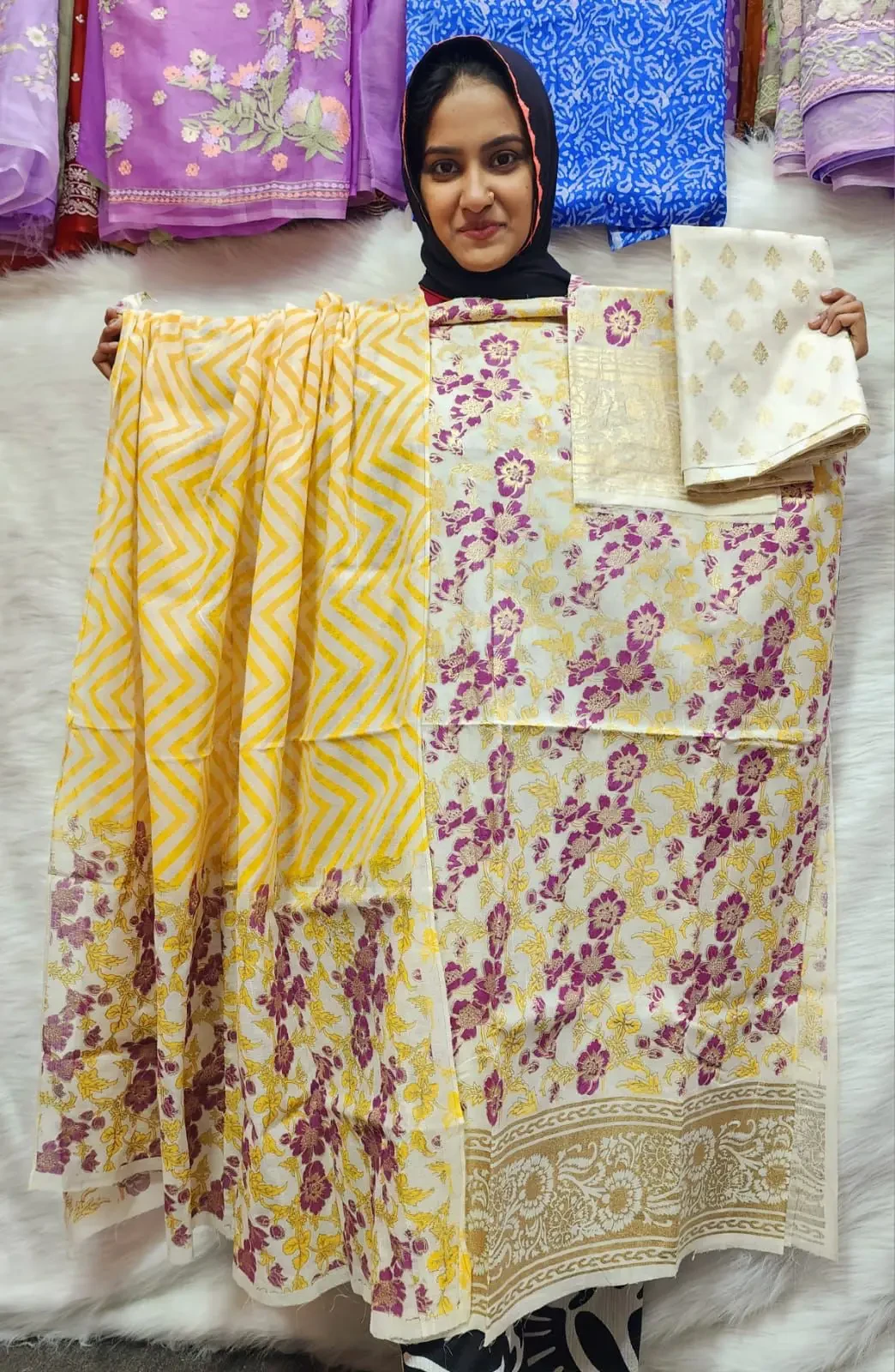 PURE KHADDI COTTON SCREEN PRINT 3PIC ID 2739
