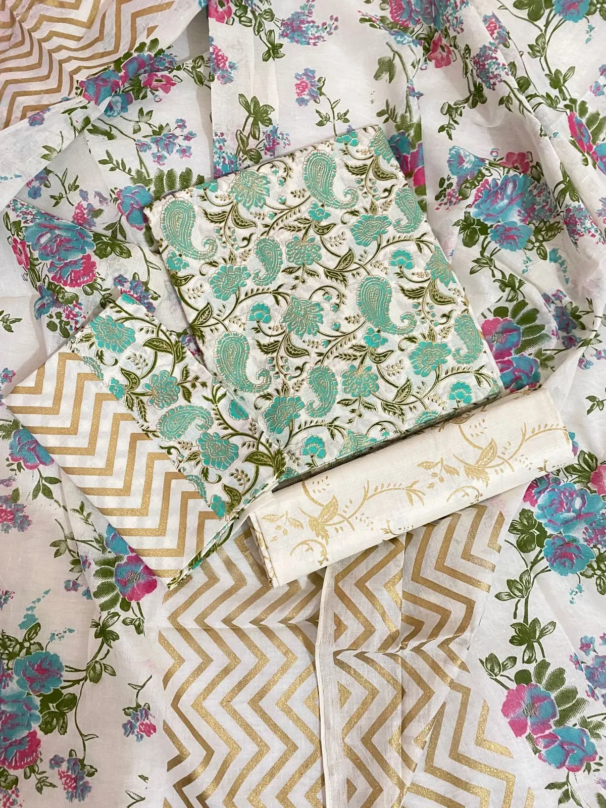 PURE KHADDI COTTON SCREEN PRINT 3PIC ID 2744