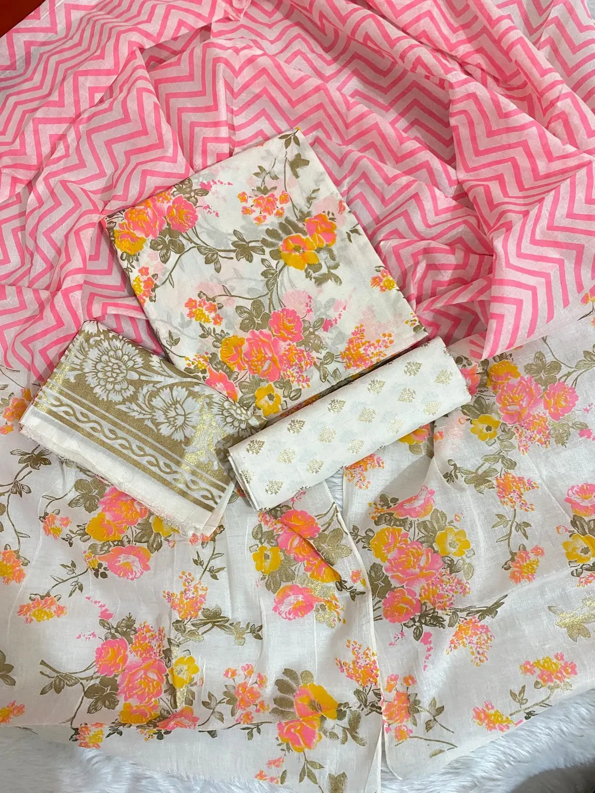 PURE KHADDI COTTON SCREEN PRINT 3PIC ID 2755