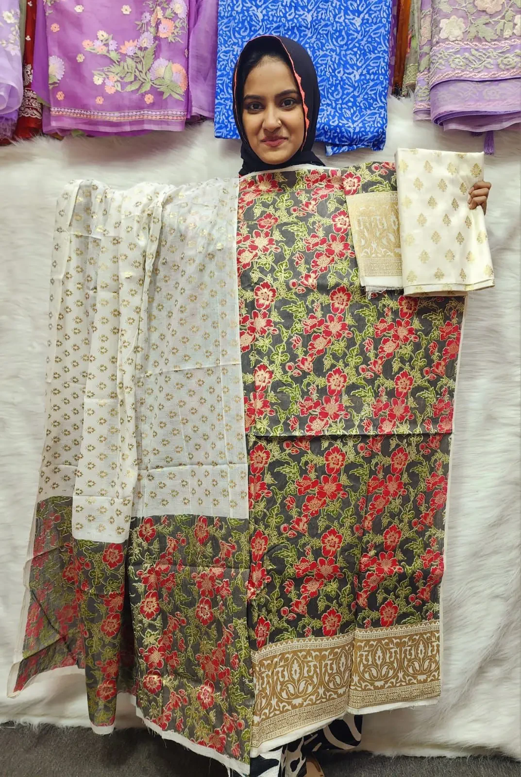 PURE KHADDI COTTON SCREEN PRINT 3PIC ID 2716
