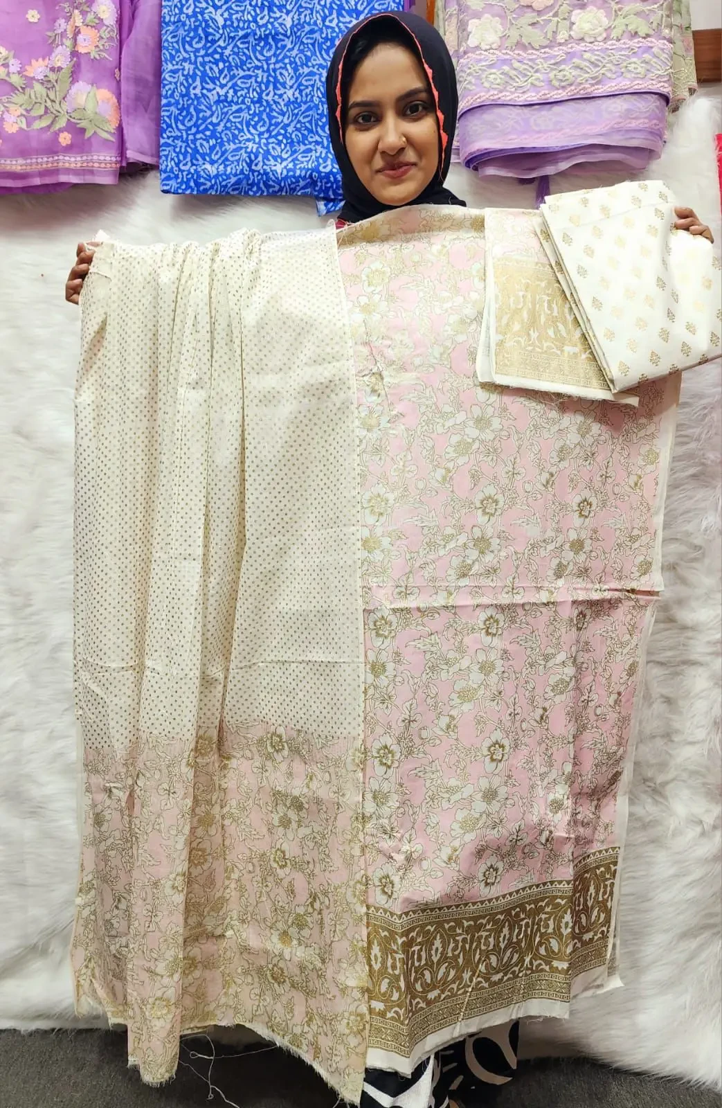 PURE KHADDI COTTON SCREEN PRINT 3PIC ID 2723