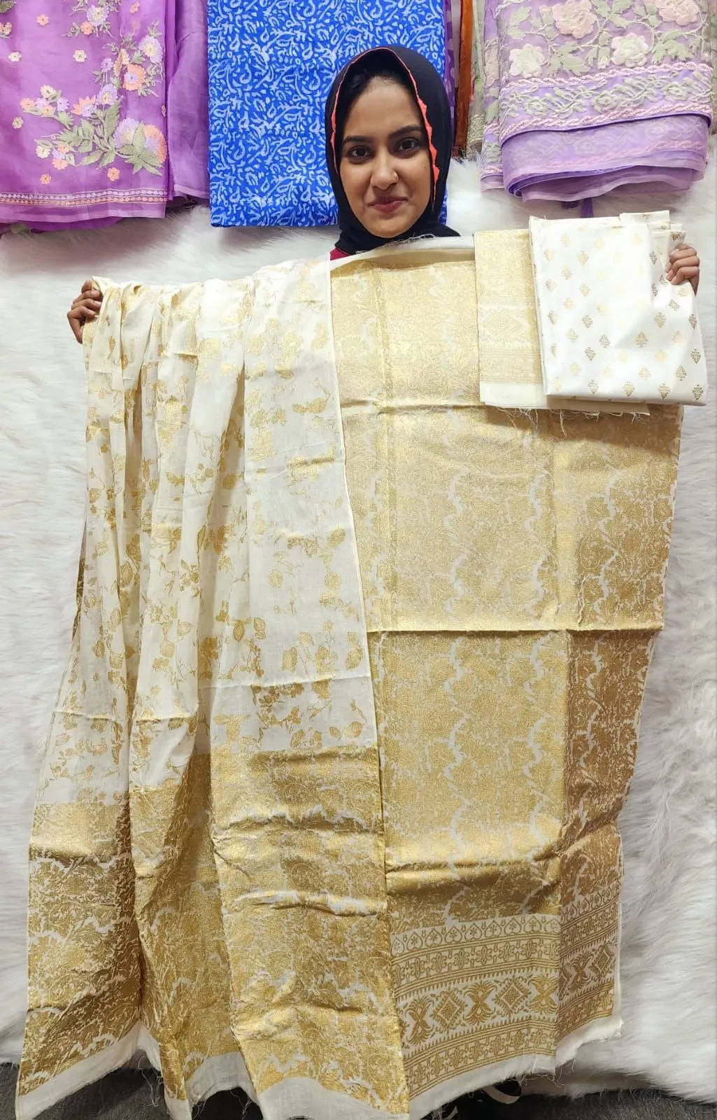 PURE KHADDI COTTON SCREEN PRINT 3PIC ID 2728