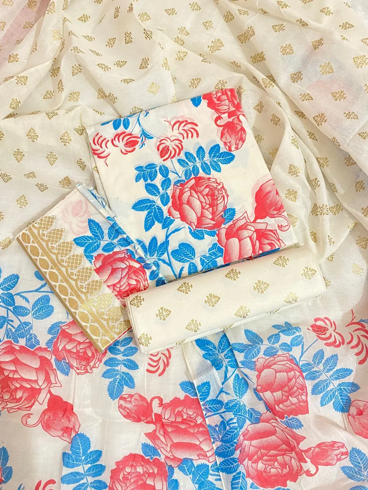 PURE KHADDI COTTON SCREEN PRINT 3PIC ID 2747