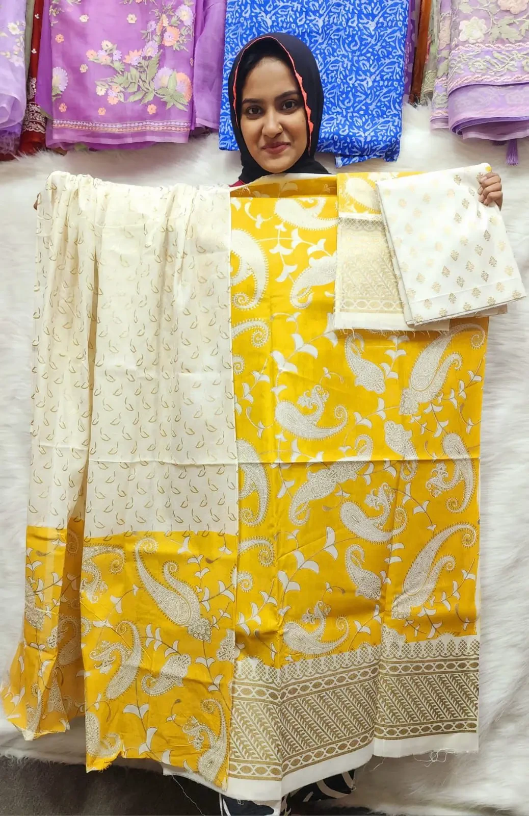 PURE KHADDI COTTON SCREEN PRINT 3PIC ID 2714