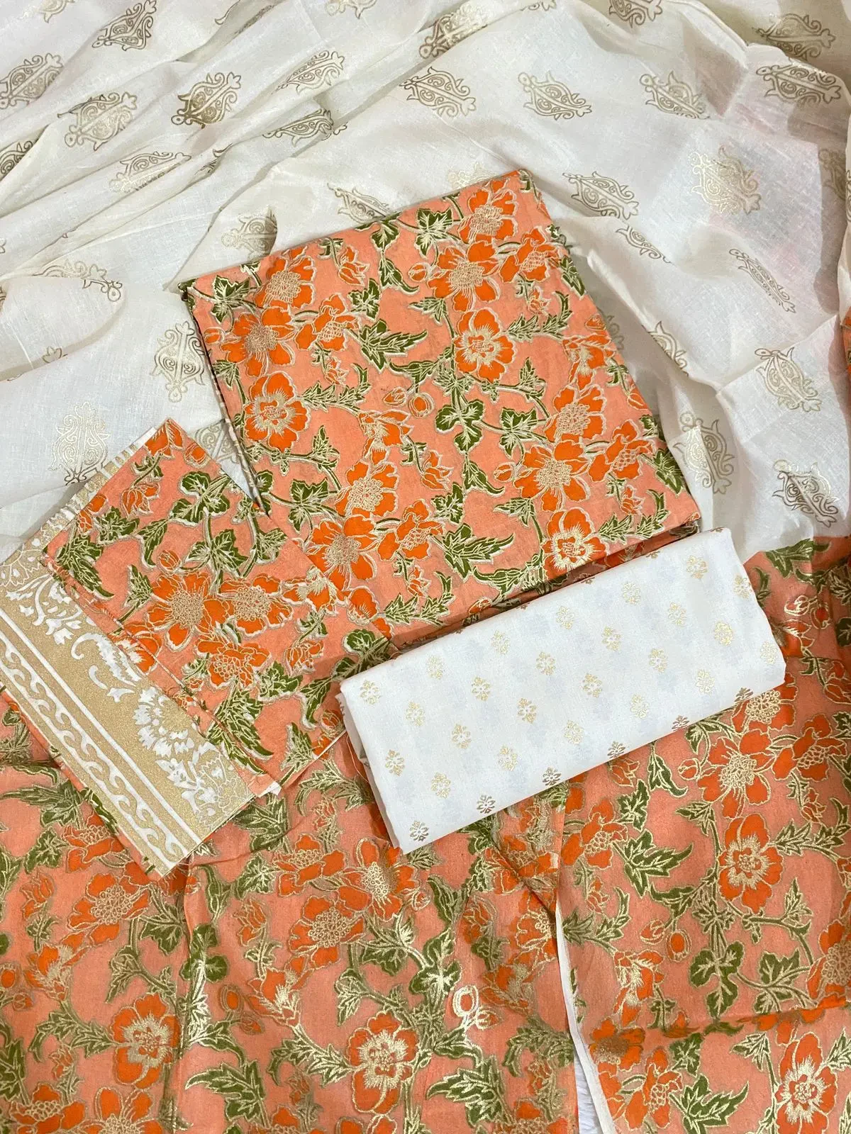 PURE KHADDI COTTON SCREEN PRINT 3PIC ID 2750